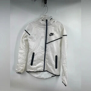 Nike Tech Aeroshield Windbreaker Jacket Sz S White And Black Running Outdoor Gym